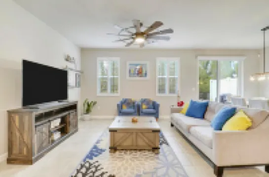 Down the road from the beach! Coastal home w/ full kitchen, 3BR, patio & grill.