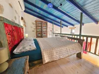 fantastic studio Komos, sleeping gallery, kitchenette, bathroom, private balcony