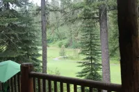 Log Cabin Golf Course Front-Terrace Lakes, gorgeous wrap around deck with views