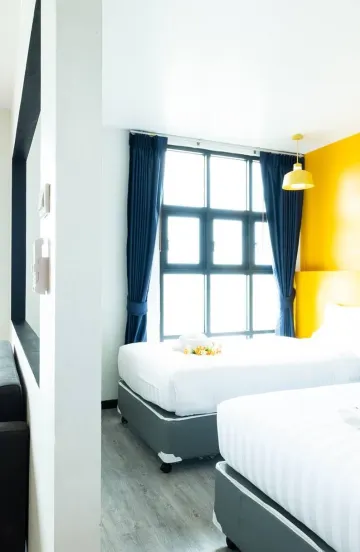 ห้องเตียงแฝดพร้อมวิวภูเขา