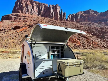 Red Rock Base Camps Teardrop Trailer #1. Take your hotel room outside!