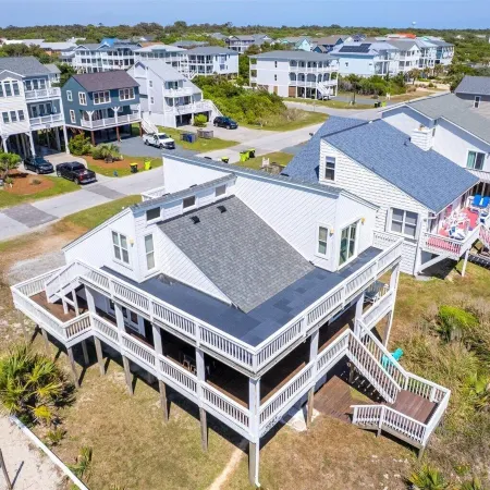 Deck & View: Oceanfront Oasis in Oak Island!