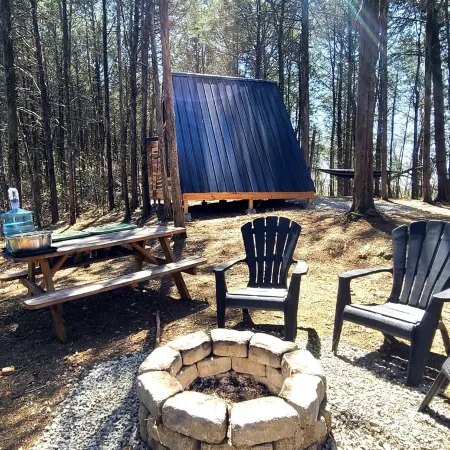 "Lady A"-frame Glamping Cabin @Nolichucky River near Smoky Mtns.