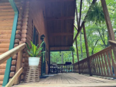 Beautiful cabin in the woods.