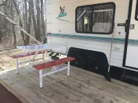Small camper in the country
