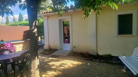 Cottage at the foot of the Luberon + Garden and private swimming pool Отели в г. Робьон