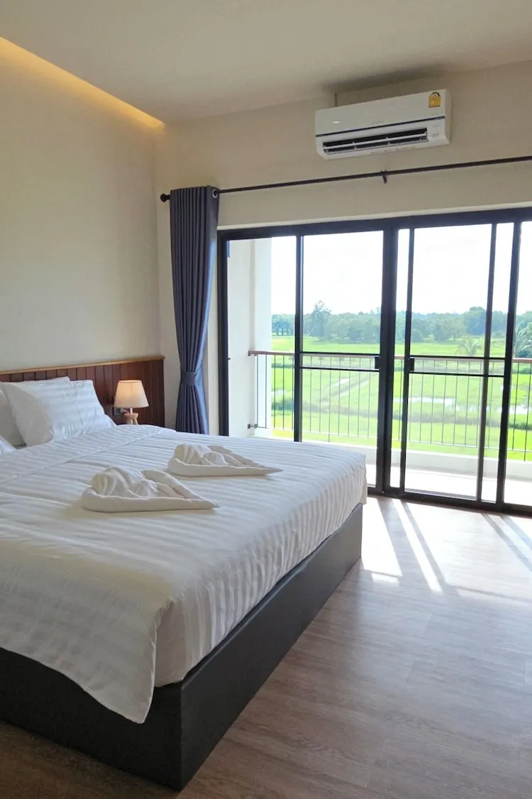 Standard Double Room, 1 King Bed, Balcony, Rice Field View
