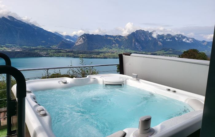 Chalet with Panoramic Views of the Mountains of the Oberland and Lake Thun