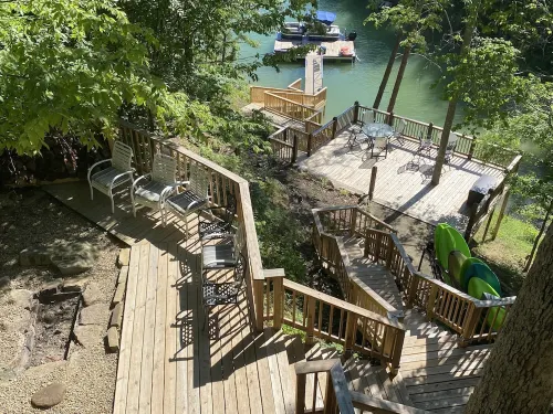 Douglas Lakefront home - dock, decks, firepit perfect for multi-family getaway!