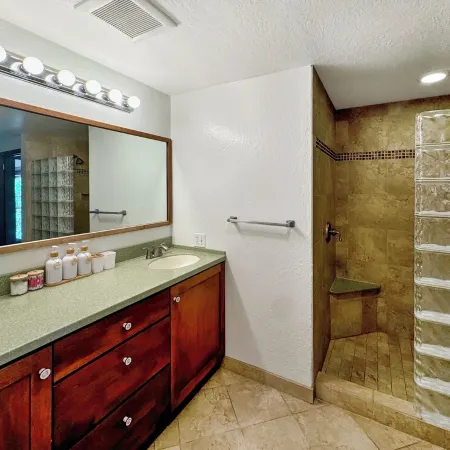 Poipu Ocean View + AC!  2 Pools & 3m Walk to Beach Along Greenbelt.