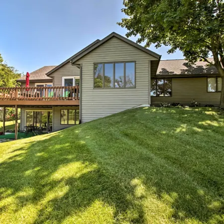 Family Home w/ Deck, Yard, Dock on Rock River