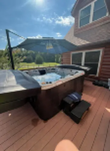 7 Person New Hot Tub  at Stunning Log Cabin 4 Bed 4 Full Bath  5 Min  to TI
