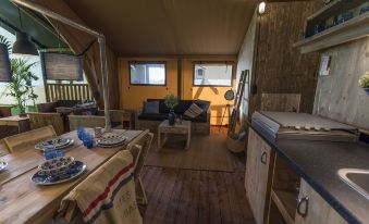 Tent Lodge with Sanitary Facilities at the Bedafse Bergen - Campsite