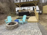 Luxe Mountain Camping with Theater, Hot Tub, Fire Pit & Hiking Trails