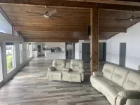 Lake Front Home with 3 steps to water, private dock, quiet cove & flat yard