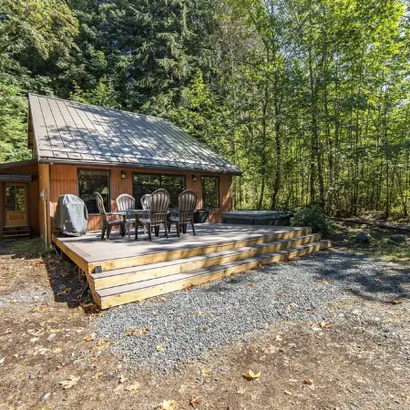 Unplug at this Mt. Baker Cabin in the Hot Tub, enjoy massage chair & rain shower