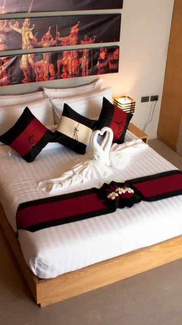 ห้องดูเพล็กซ์พร้อมทางเชื่อมไปยังสระน้ำ