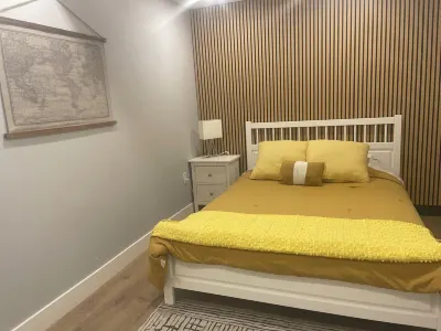 Rustic modern garden level suite
