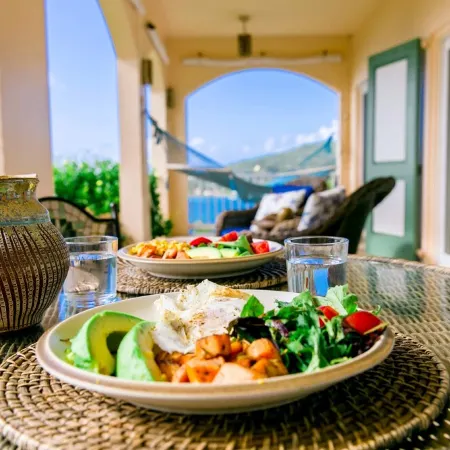 House of Open Arms Villa, Above Hurricane Hole, White Water Views,Romantic! Pool