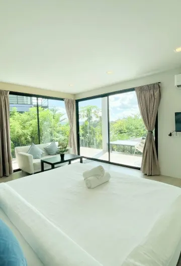ห้องเตียงเดี่ยวพร้อมวิวสวน