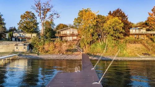 Spacious Lakefront Escape w/ Beach, Stocked Kitchen, Near Wineries & Views!