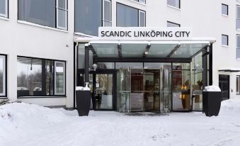 "a building with a sign that says "" scandic linkoping city "" in front of it" at Scandic Linköping City