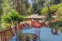 Relaxing redwood forest home with hot tub and sauna at Lagunitas Creek