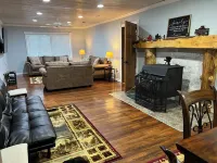 5 bedroom, 3 bath, beautiful hickory kitchen, large living space, sleeps 14
