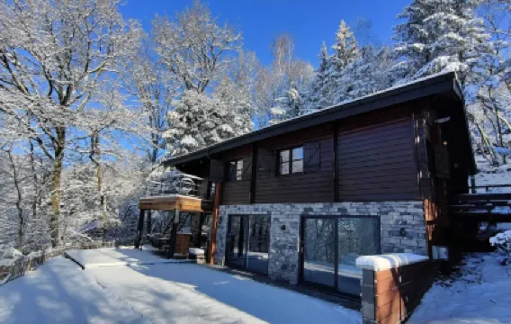 ชาเลต์ในป่า พร้อมอ่างน้ำแบบนอร์ดิก โรงแรมใน