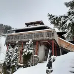 Our holiday home is built in logcabin style.  Hotel a 