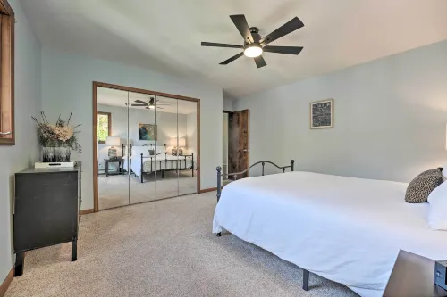 Spacious Delton Home w/ Fire Pit + Lake Views - 3-Star