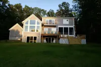 Custom Lakefront Home With Private Beach, Dock & Firepitq - 4-Star