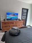 King bed and sunset views pine trees and hiking trails await you! Pinetreepalace Hotels near Upper Goldwater Lake parking