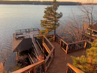 Main Lake House on a Cliff with Stunning Sunsets and Multi-Story Boat House