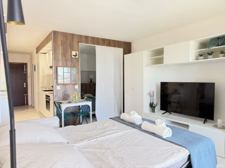 Beach Studio in Golfe-Juan with Sea View, Parking Near Cannes, Antibes