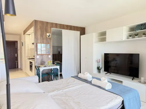 Beach Studio in Golfe-Juan with Sea View, Parking Near Cannes, Antibes