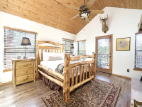 Luxury Waterfront Cabin at Rainbow Lake w/Private Dock, Hot Tub, AC & Game Room