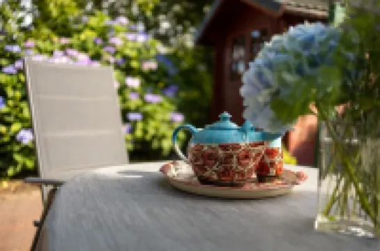 A treasure chest behind the dike at the harbor for two people