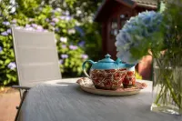 A treasure chest behind the dike at the harbor for two people