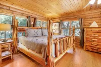 Charming Log Home with Hot Tub and Tranquil Views - Cozy Hill Country Escape
