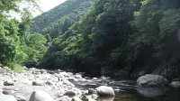 郡上コテージ立光橋のほとり