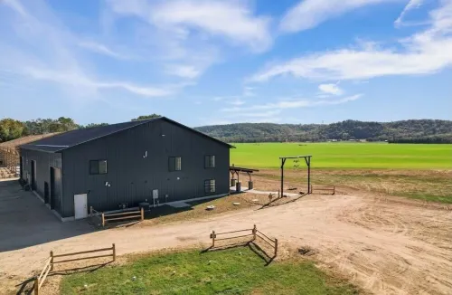 Barn! Pool w/ Rock Climbing Wall! Indoor BBall/Pickleball Court + Playground!