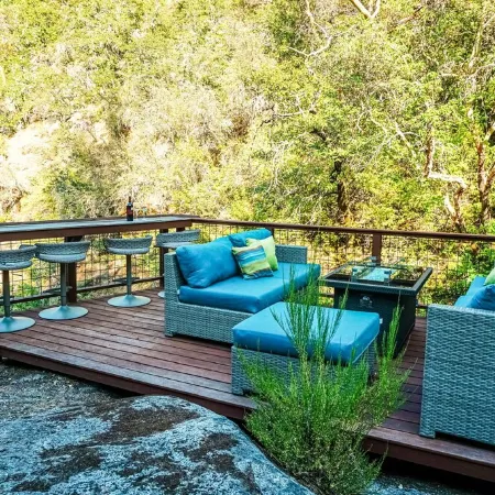 Beautiful Guest Suite with Private Deck Overlooking Forest and Waterfall