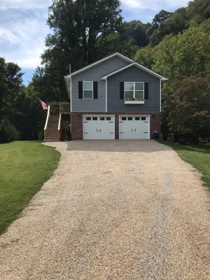 Private Waterfront property with Mountains surrounding the Loft on the Doe River