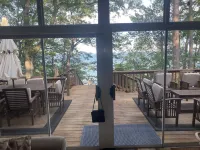 House is located on Lake Huron with a private beach