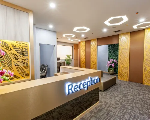Leela Orchid Hotel reception