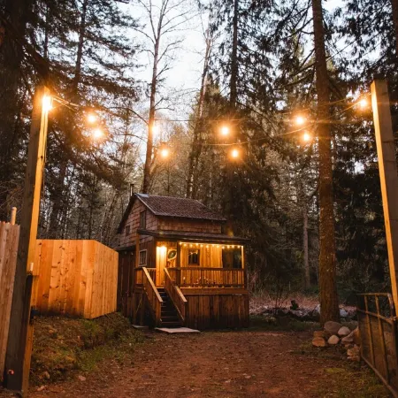 The Hide & Seek: vintage modern forest cabin with sauna