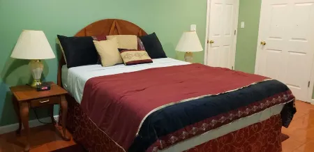 Relax and rejuvenate in this Hideaway Apartment close to public transportation .