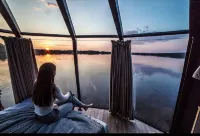 Room in Lodge - Peace & Quiet Hotel Floating Glass Room for 2 Guests Experience Northern Lights Hotels in Jokkmokk