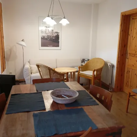 Vacation apartment near the national park and harbor with terrace and parking space